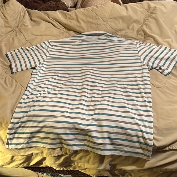 Roundtree and York performance polo men's large EUC white grey and teal - Picture 3 of 3